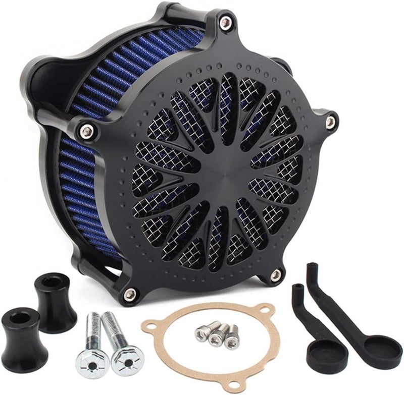 Wivplex Black Motorcycle CNC Air Cleaner Intake Filter - Image 1