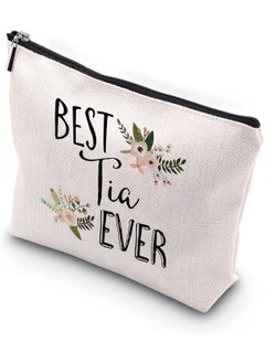 WCGXKO WCGXKO Best Tia Ever Tia Gift Auntie Gift Zipper Makeup Bags Travel Waterproof Toiletry Bag Accessories (BEST Tia) 