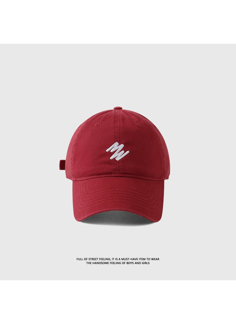 Generic New Embroidered Sunshade Baseball Cap for Women Wine red  - Image 1