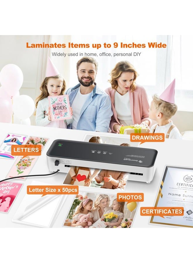 Bonsaii Laminator Machine, 9 Inch Laminator Machine with 50 Laminting Sheets, Laminator with Never Jam Technology for Doc/Posters/Photo, Simple Convenient for Home, Office and School - L418-C Grey - Image 3