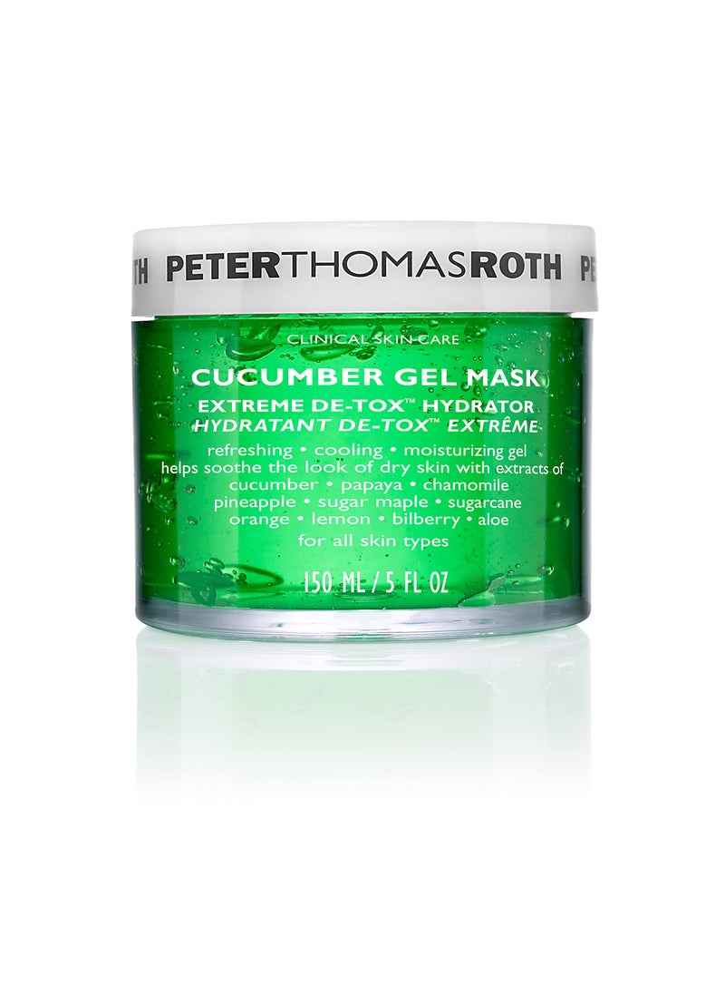 PETER THOMAS ROTH - Peter Thomas Roth | Cucumber Gel Mask | Extreme De-Tox Hydrator, Cooling and Hydrating Facial Mask, Helps Soothe the Look of Dry and Irritated Skin, 5 fl oz (Pack of 1) - Image 1