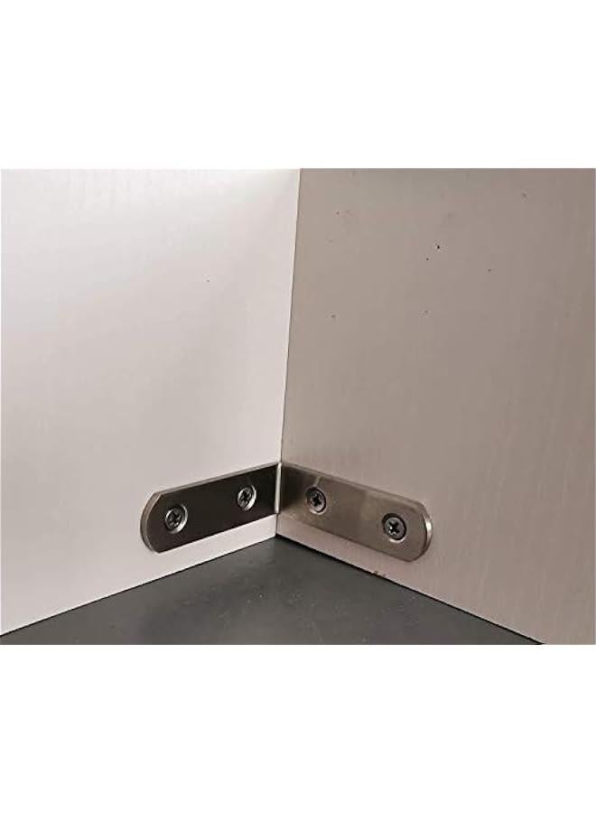 6PCS Heavy Duty Stainless Steel Corner Braces L Brackets 2.5x2.5, 90 Degree Joint Right Angle L Shape Bracket for Furniture Wood Cabinets Shelf,Package Include Screws - Image 4