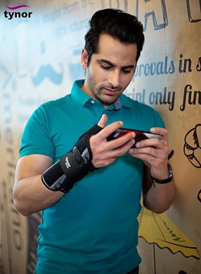 تاينور دعامة المعصم والإبهام من تينور (Tynor) – مشد طبي احترافي مع دعامة داخلية صلبة – جبيرة عالية الثبات لحالات النفق الرسغي، الالتواءات والتهاب الأوتار - Image 2