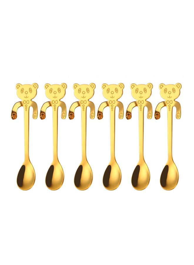 NIBEMINENT 6-Piece Coffee Spoons Set Gold 11.5centimeter  - Image 1