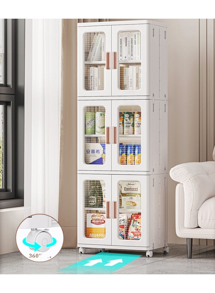 CityRiya-Long Tall Narrow Storage Cabinet, Kitchen Storage Bins, Pantry Storage Cabinet with Adjustable Shelves, Cupboard Closet, Storage Organizer for Bathroom, Living Room, Bedroom  - Image 2