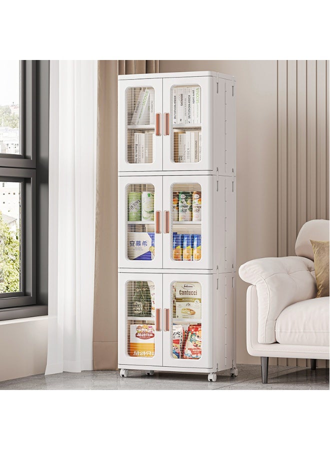 CityRiya-Long Tall Narrow Storage Cabinet, Kitchen Storage Bins, Pantry Storage Cabinet with Adjustable Shelves, Cupboard Closet, Storage Organizer for Bathroom, Living Room, Bedroom  - Image 3