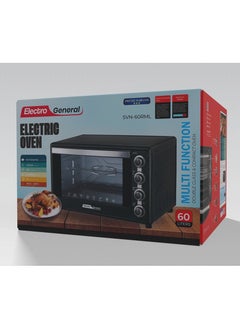 Electro General Electric Oven 60 Ltr, 2200W, Rotisserie Function, Adjustable Temperature (100-230°C), 60-Min Timer with Bell Ring, Double glass door, Durable Stainless Steel Heating Elements, Indication Light 60L and power full power 2200W SVN-60RML Black  - Image 5