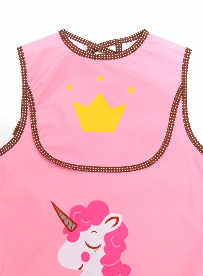 Yellow Bee Unicorn Print Bibs with Crumb Collector for Girls, Pink, 6-24 Months, One Size - Image 3