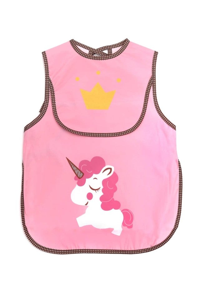 Yellow Bee Unicorn Print Bibs with Crumb Collector for Girls, Pink, 6-24 Months, One Size - Image 1