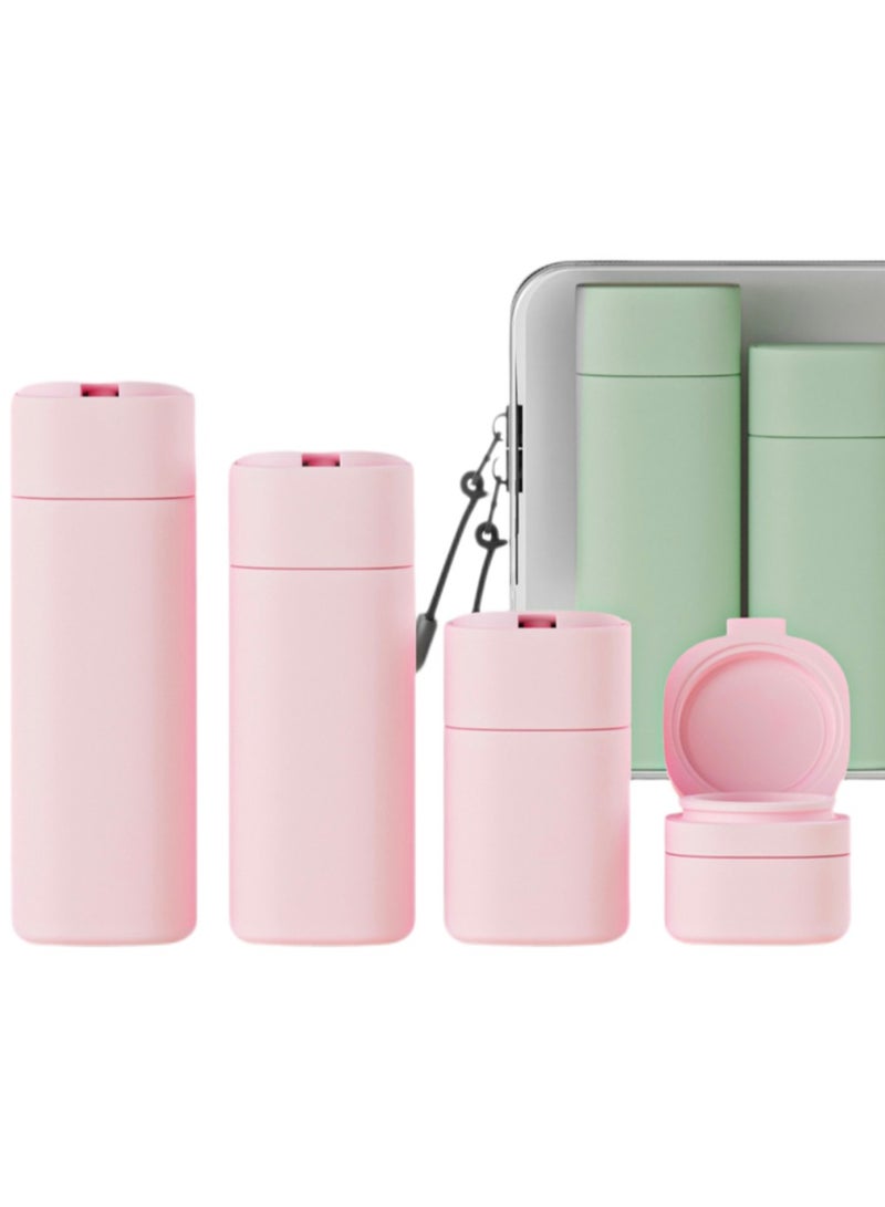 Pink Silicone Hose Travel Containers , Large Capacity Portable Travel Bottle Set , Travel Size Dispenser Refillable Container for Travel Organizers , For Travel Cosmetics Toiletries Dispensing Containers - Image 3