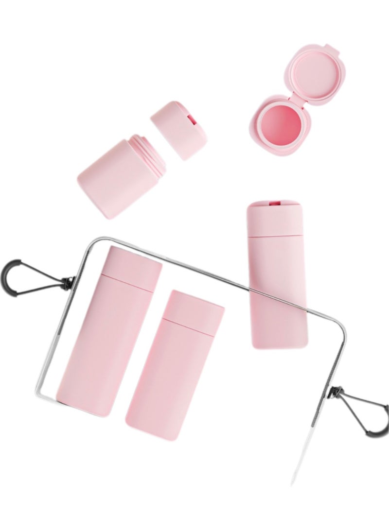 Pink Silicone Hose Travel Containers , Large Capacity Portable Travel Bottle Set , Travel Size Dispenser Refillable Container for Travel Organizers , For Travel Cosmetics Toiletries Dispensing Containers - Image 2