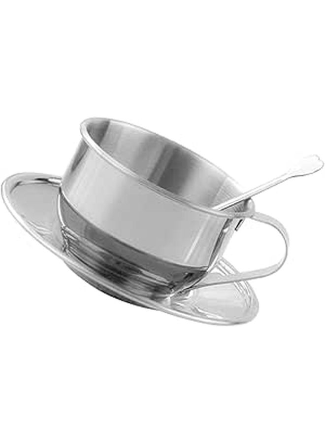 Stainless Steel Tea Cup With Saucer Spoon Elegant European Vintage Design Afternoon Tea - Image 1