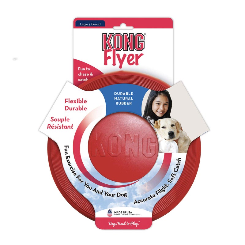 KONG Flyer Durable Dog Toy for Outdoor Playtime Natural Rubber Flying Disc Dog Toy for Fetch Safer Disc for Healthy Activity for MediumLarge Dogs - Image 5
