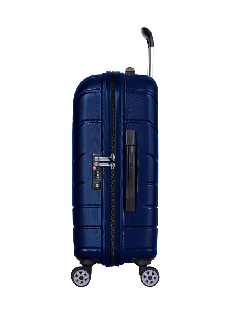 eminent Voyager Hard side Travel Case Luggage Trolley Makrolon Lightweight with 4 Quiet Double Spinner Wheels Suitcase with TSA Lock KH91 Star Blue