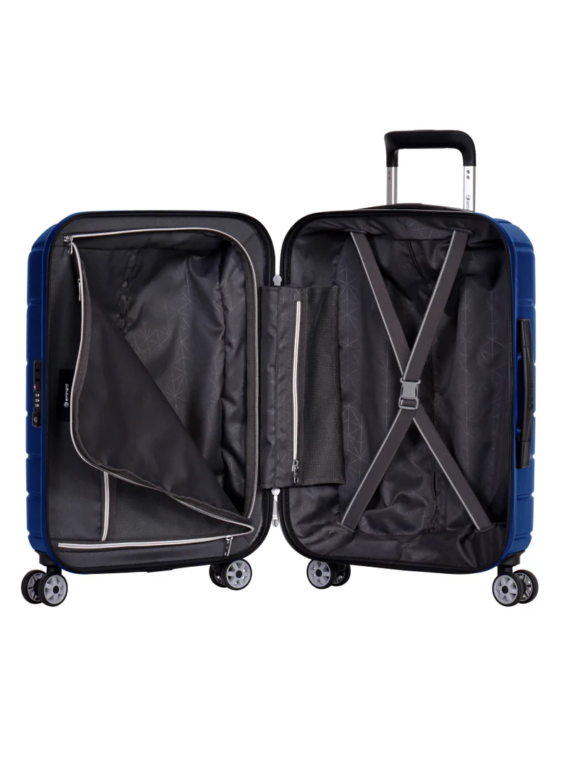 eminent Voyager Hard side Travel Case Luggage Trolley Makrolon Lightweight with 4 Quiet Double Spinner Wheels Suitcase with TSA Lock KH91 Star Blue