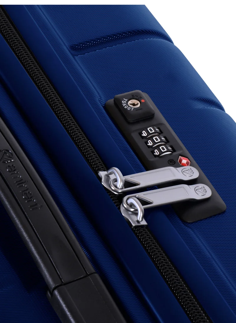 eminent Voyager Hard side Travel Case Luggage Trolley Makrolon Lightweight with 4 Quiet Double Spinner Wheels Suitcase with TSA Lock KH91 Star Blue