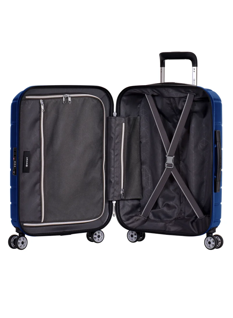 eminent Voyager Hard side Travel Case Luggage Trolley Makrolon Lightweight with 4 Quiet Double Spinner Wheels Suitcase with TSA Lock KH91 Star Blue