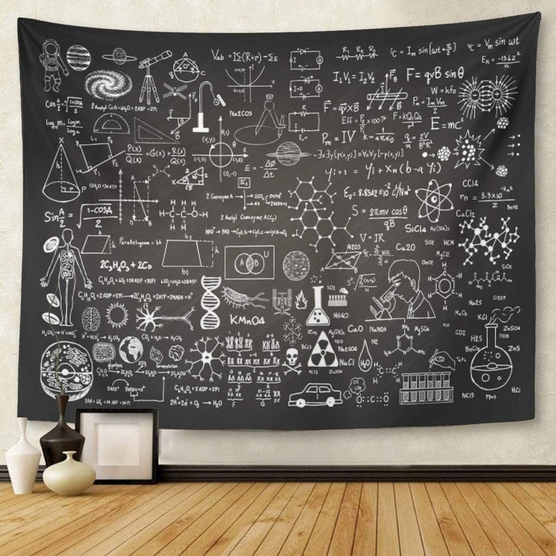 Emvency Tapestry 60x80 inch Home Decor Education Science Formulas Chalkboard for School Math Schematic Physics Equation for Bedroom Living Room Dorm - Image 3