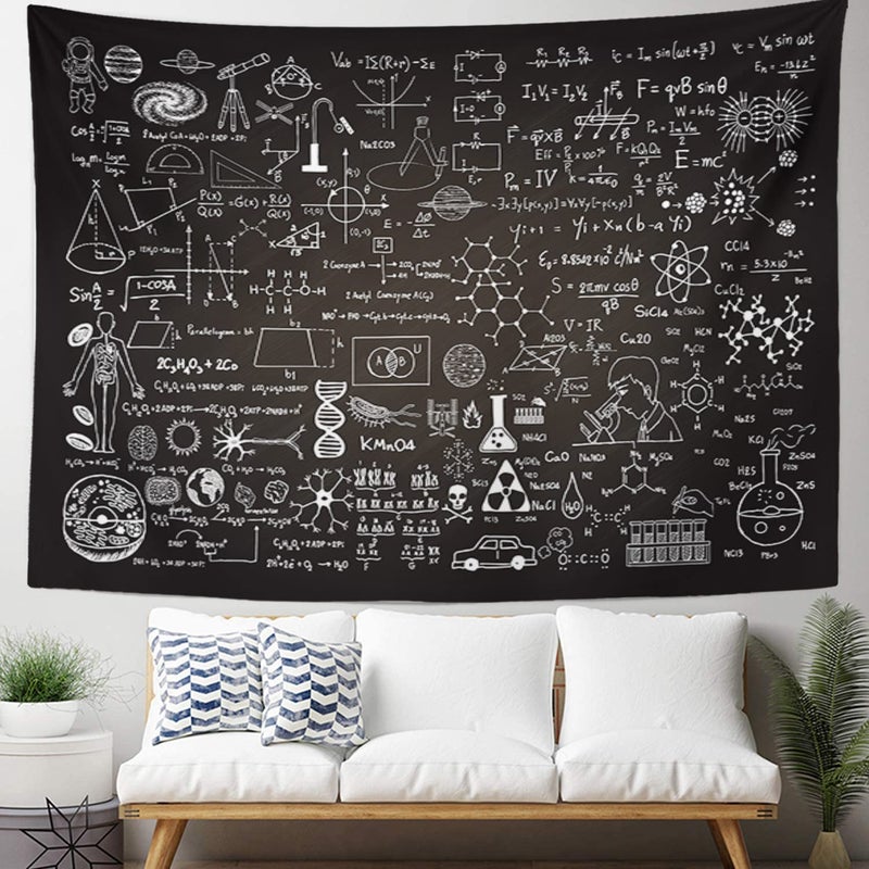Emvency Tapestry 60x80 inch Home Decor Education Science Formulas Chalkboard for School Math Schematic Physics Equation for Bedroom Living Room Dorm - Image 5