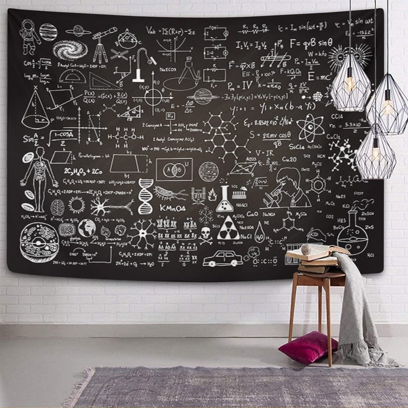 Emvency Tapestry 60x80 inch Home Decor Education Science Formulas Chalkboard for School Math Schematic Physics Equation for Bedroom Living Room Dorm - Image 4