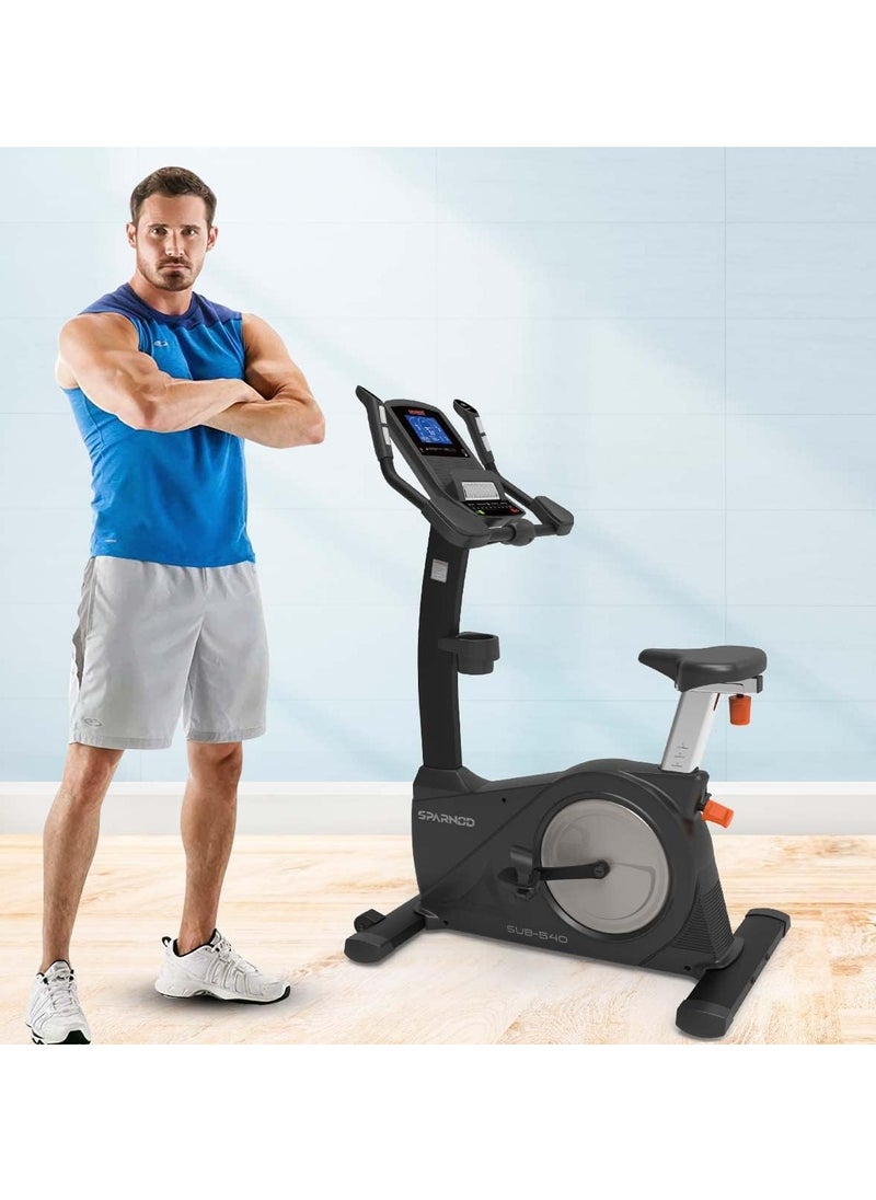 Sparnod Fitness - Sparnod Fitness SUB-540 Upright Exercise Bike Cycle for Home Gym with LCD Display, 8kg Flywheel and 24 Resistance Levels - Compact Design Cardio Exercise Cycle - Image 1
