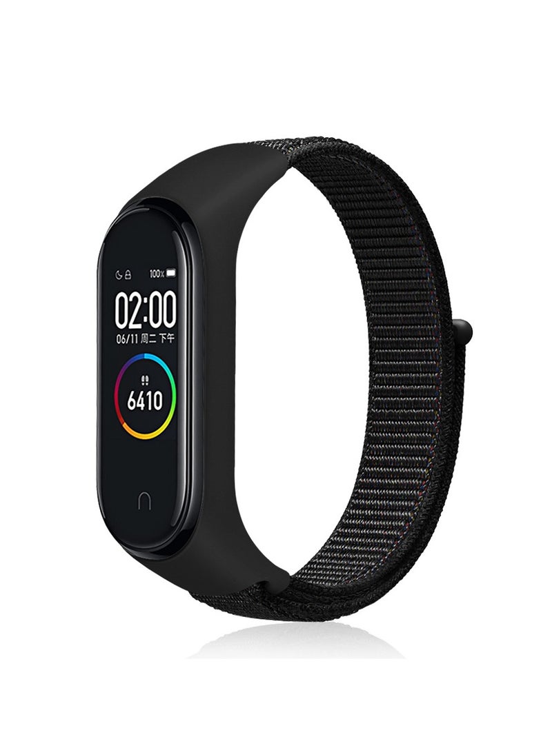 Nylon Strap Compatible with Xiaomi Mi Band 7/6/5/4/3 Soft Adjustable Band for Men and Women,Black  - Image 1