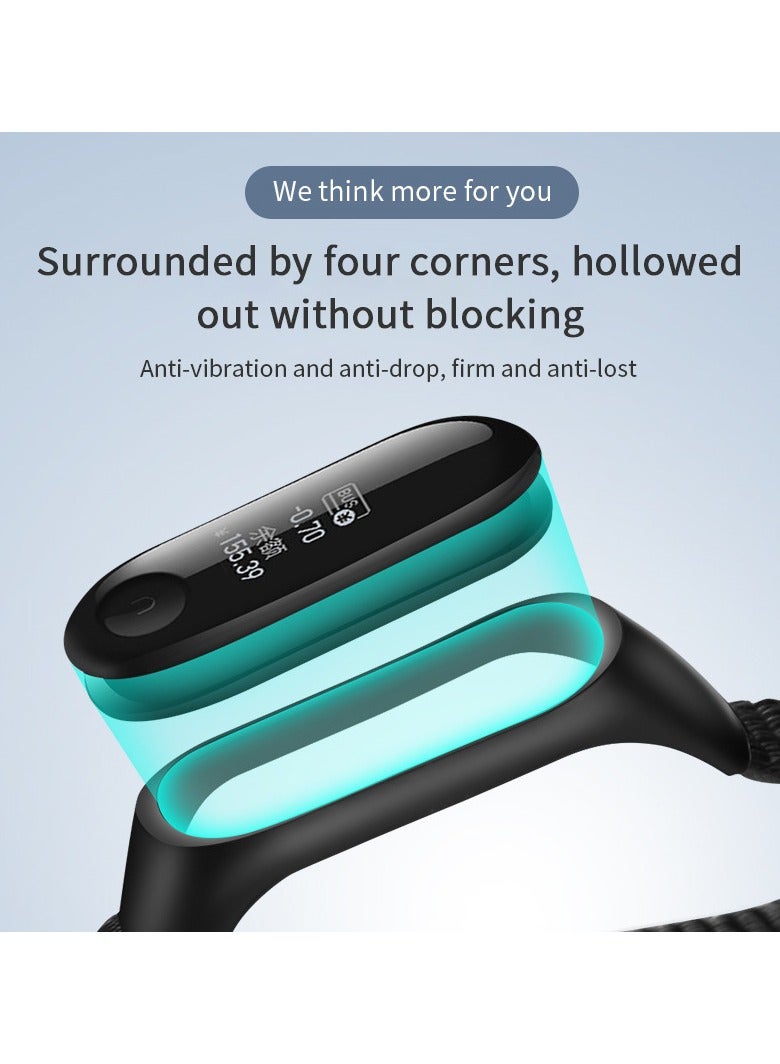 Nylon Strap Compatible with Xiaomi Mi Band 7/6/5/4/3 Soft Adjustable Band for Men and Women,Black  - Image 3