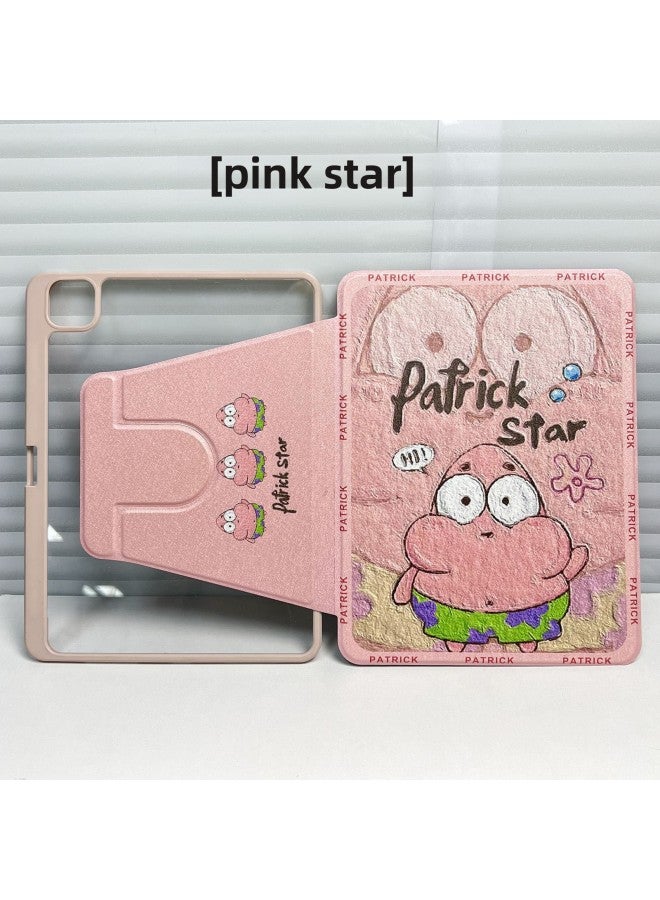 For Ipad9 Flat Protective Case Acrylic Pro11Air9.7 Cute Cat Rotating Painted IPad Case-Color:Powder Series Of Patrick】-Applicable Model:Air4/5 10.9 Inch/2024Air11 Inch Universal