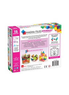 MAGNA-TILES 15 Pieces Stardust Set, Original 3d Magnetic Building Tiles, For Kids Ages 3+  - Image 2