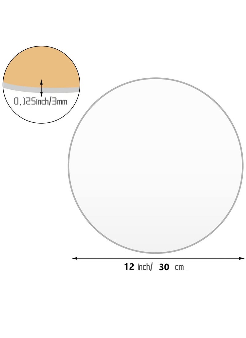 Excefore - Round Plexiglass Sheet, 2 Pieces 12 Inch Diameter Clear Acrylic Circle, Round Cake Disk Acrylic Sheet, Plexiglass Table Top, Round Acrylic Backdrop, 1/8”Thick - Image 1
