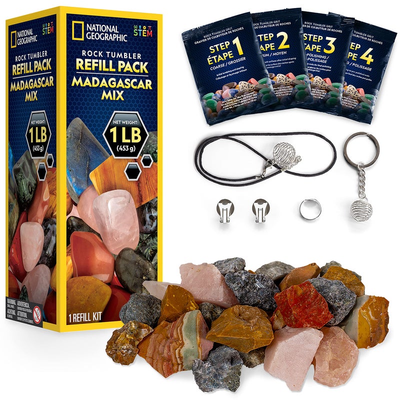 Blue Marble National Geographic Rock Tumbler Refill Kit 1 Lb. Madagascar Rocks & Accessories - Image 1