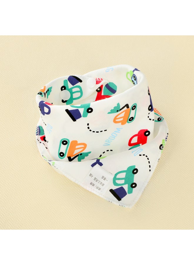Baby's Towel Baby's Pure Cotton Triangle Towel Double Layer Cartoon Printed Baby's Triangle Towel Children's Bib