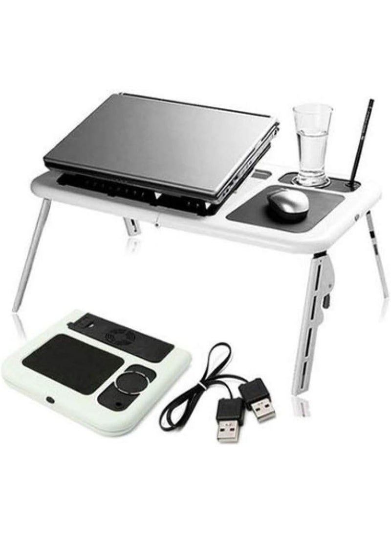Portable Multi-Use E-Table – Adjustable Laptop and Study Desk, Foldable for Home, Office, or Travel (Black/White) - Image 4
