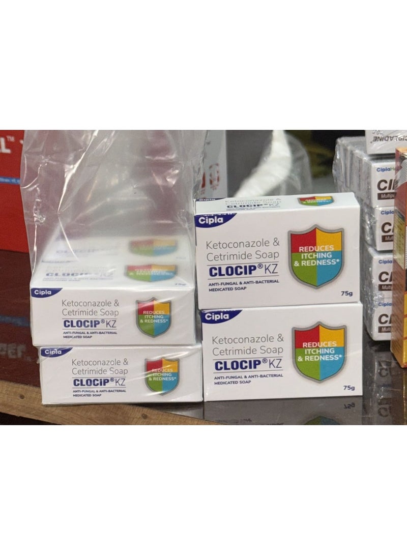Cipla Clocip KZ soap - Grade 1 soap that Fights Fungal Infection and itching - Pack of 4 - Image 1