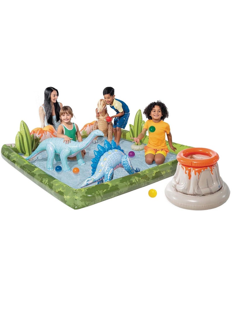 INTEX - Jurassic Adventure Play Center, Inflated Size 2.01m x 2.01m x 36cm - Image 1