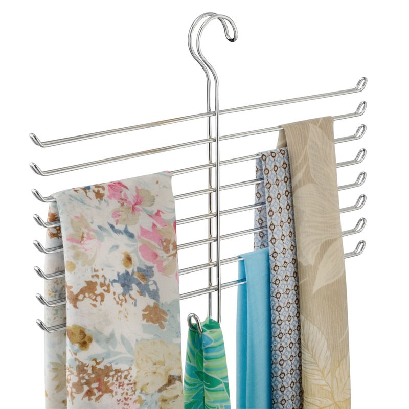InterDesign iDesign Steel 8Rod Spine Hanging Closet Organizer The Classico Collection 126 x 16 x 75 Chrome - Image 1