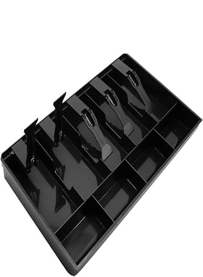 ALESSO ABS Plastic cash drawer organizer tray, cashier drawer box with coin slot, bill counter cash box with 5 Bills 4 Coins for Petty Cash Money Storage Box (1 Pcs) - Image 4