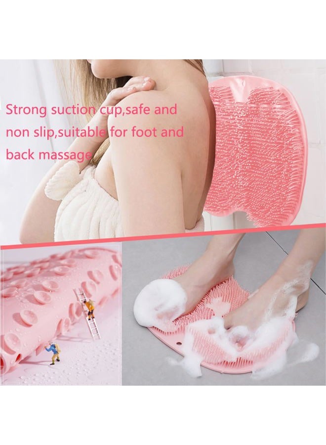 Easkite Shower Foot and Back Scrubber with Suction Cups,Wall Mounted Shower Foot Scrubber,Exfoliating Silicone Bath Massage Cushion Foot Cleaning Brush(Pink) - Image 4