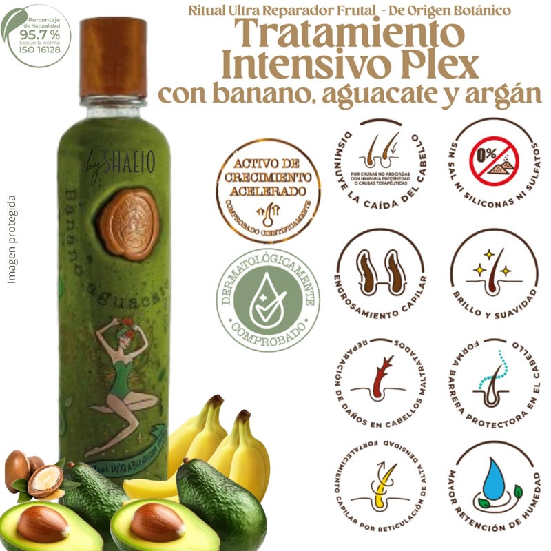 SHAEIO RITUAL BOTANICO |Kit4 Crecimiento Acelerado Ultra Reparador: Shampoo de Romero, Mascarilla Hidratante para el Cabello, Acondicionador Intensivo PLEX, Protector de Calor para Cabello (+Obsequio) - Image 3