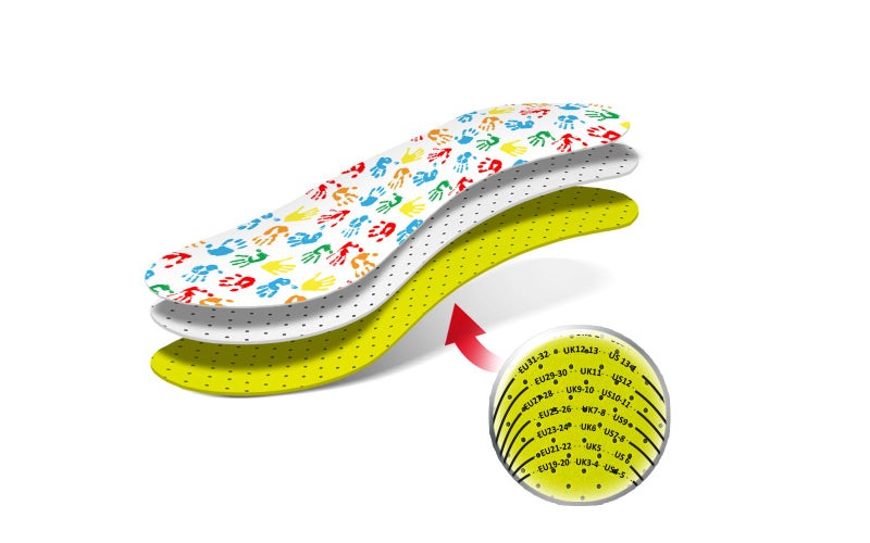 Kaps Kids Insoles Cut to Fit - Breathable Shoe Inserts for Children & Toddler, Prevent Blisters Keep Feet Fresh, Up to 23cm / 9 inch - Kaps Arieto - Image 4
