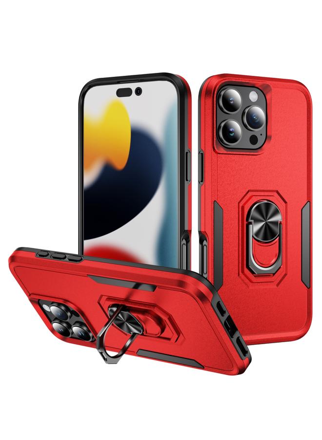 S-TOP Case For iPhone 16 Pro Pioneer Armor Heavy Duty PC + TPU Phone Case with Holder - Image 1