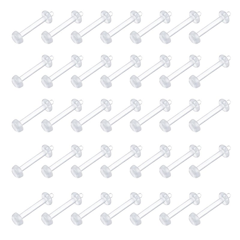 D.Bella 35pcs Clear Nose Stud, Bioflex Acrylic Nose Rings Retainer for Cartilage Ears Lip Eyebrow Piercing Retainer - Image 4
