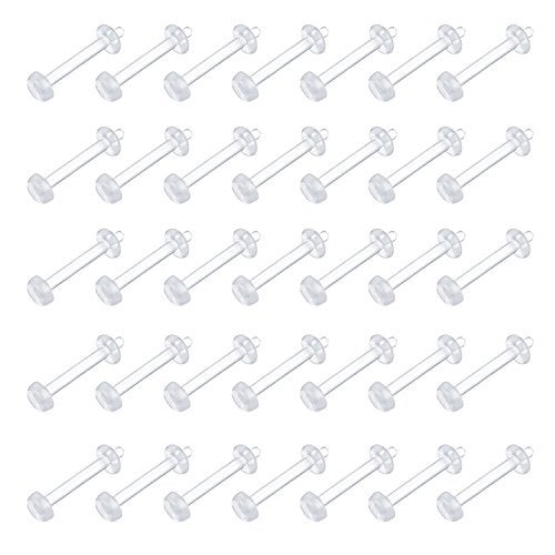 D.Bella 35pcs Clear Nose Stud, Bioflex Acrylic Nose Rings Retainer for Cartilage Ears Lip Eyebrow Piercing Retainer - Image 1