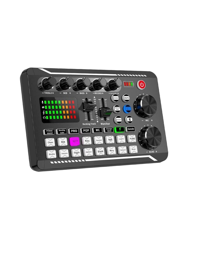 Generic Live Sound Card Audio Mixing Equipment Live Streaming Gear Sound Effects Mixer Digital Sound Processing Podcast Audio Interface for Karaoke Tiktok Youtube Live Streaming Record Gaming  - Image 1