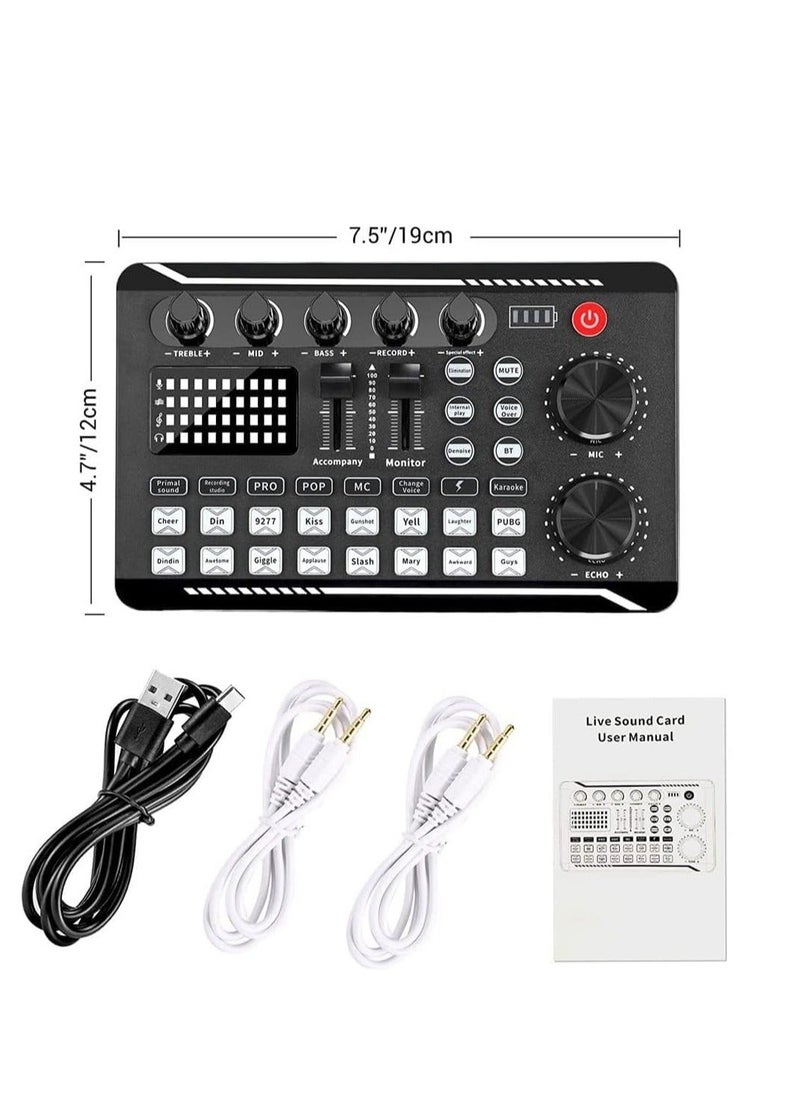 Generic - Live Sound Card Audio Mixing Equipment Live Streaming Gear Sound Effects Mixer Digital Sound Processing Podcast Audio Interface for Karaoke Tiktok Youtube Live Streaming Record Gaming - Image 1