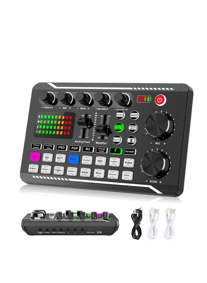 Generic Live Sound Card Audio Mixing Equipment Live Streaming Gear Sound Effects Mixer Digital Sound Processing Podcast Audio Interface for Karaoke Tiktok Youtube Live Streaming Record Gaming  - Image 5