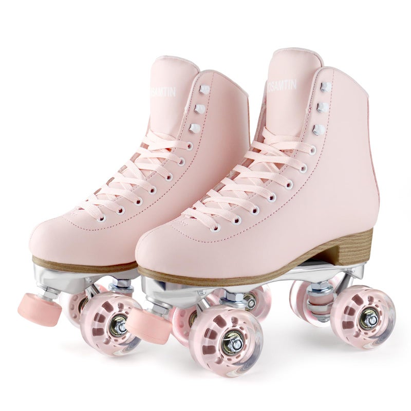 Tuosamtin Roller Skates for Women Girls with Height Adjustable Rubber Stoppers Cute Retro Quad Roller Skates for Outdoor and Indoor - Image 2