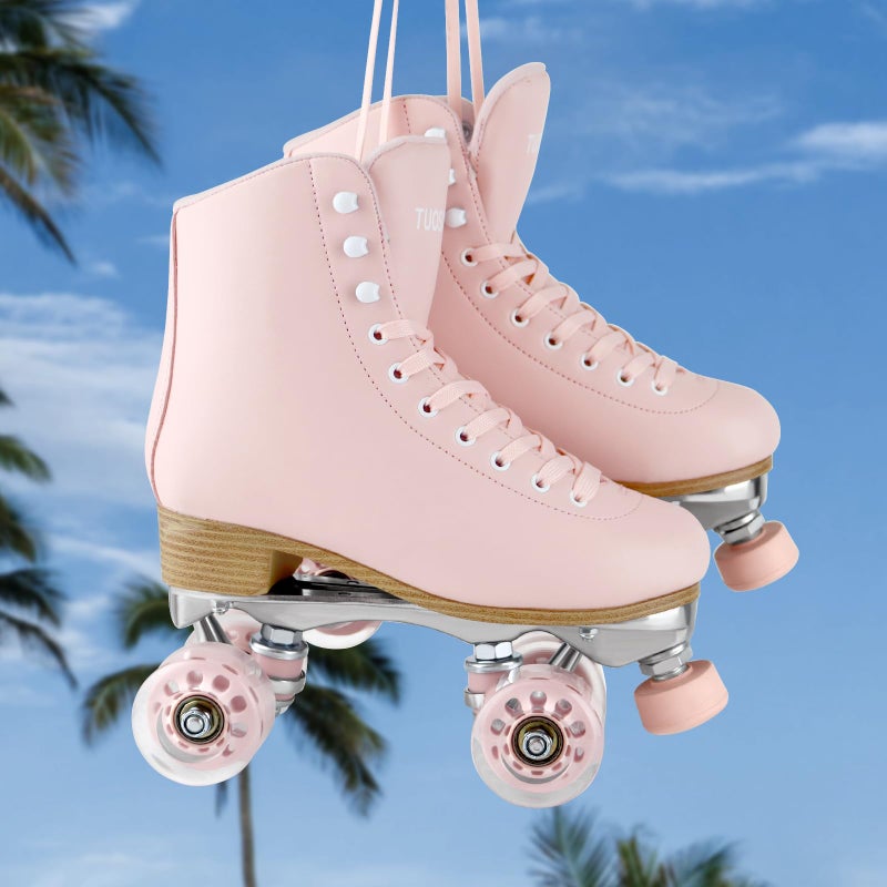 Tuosamtin Roller Skates for Women Girls with Height Adjustable Rubber Stoppers Cute Retro Quad Roller Skates for Outdoor and Indoor - Image 5