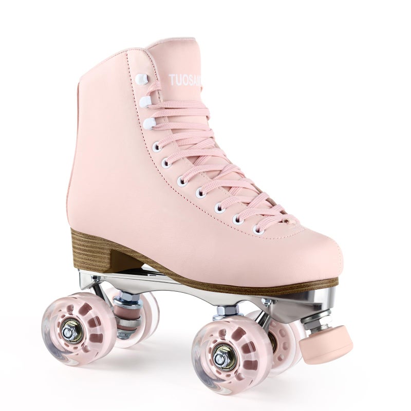 Tuosamtin Roller Skates for Women Girls with Height Adjustable Rubber Stoppers Cute Retro Quad Roller Skates for Outdoor and Indoor - Image 1