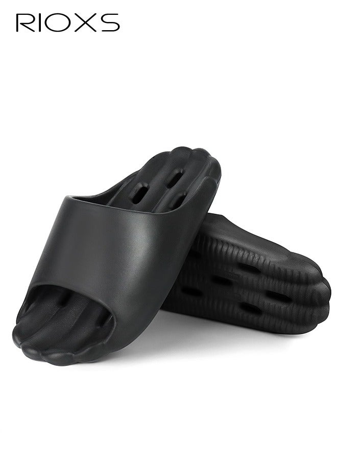 ريوكس شباشب للجنسين، شباشب استحمام صيفية سريعة الجفاف ومانعة للانزلاق مع فتحات تصريف، شباشب حمام خفيفة الوزن من مادة EVA للرجال والنساء، شباشب منزلية للنساء والرجال، صنادل استحمام للمنزل/الحمام/المسبح الداخلي والخارجي/الشاطئ، شباشب للضيوف، شباشب للمهاجع - Image 1